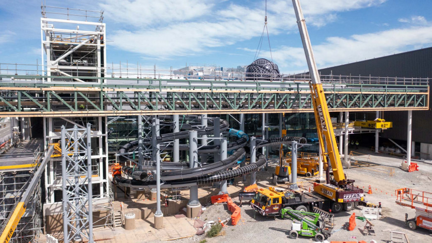 The construction of the Matatiki Hornby Centre. 
