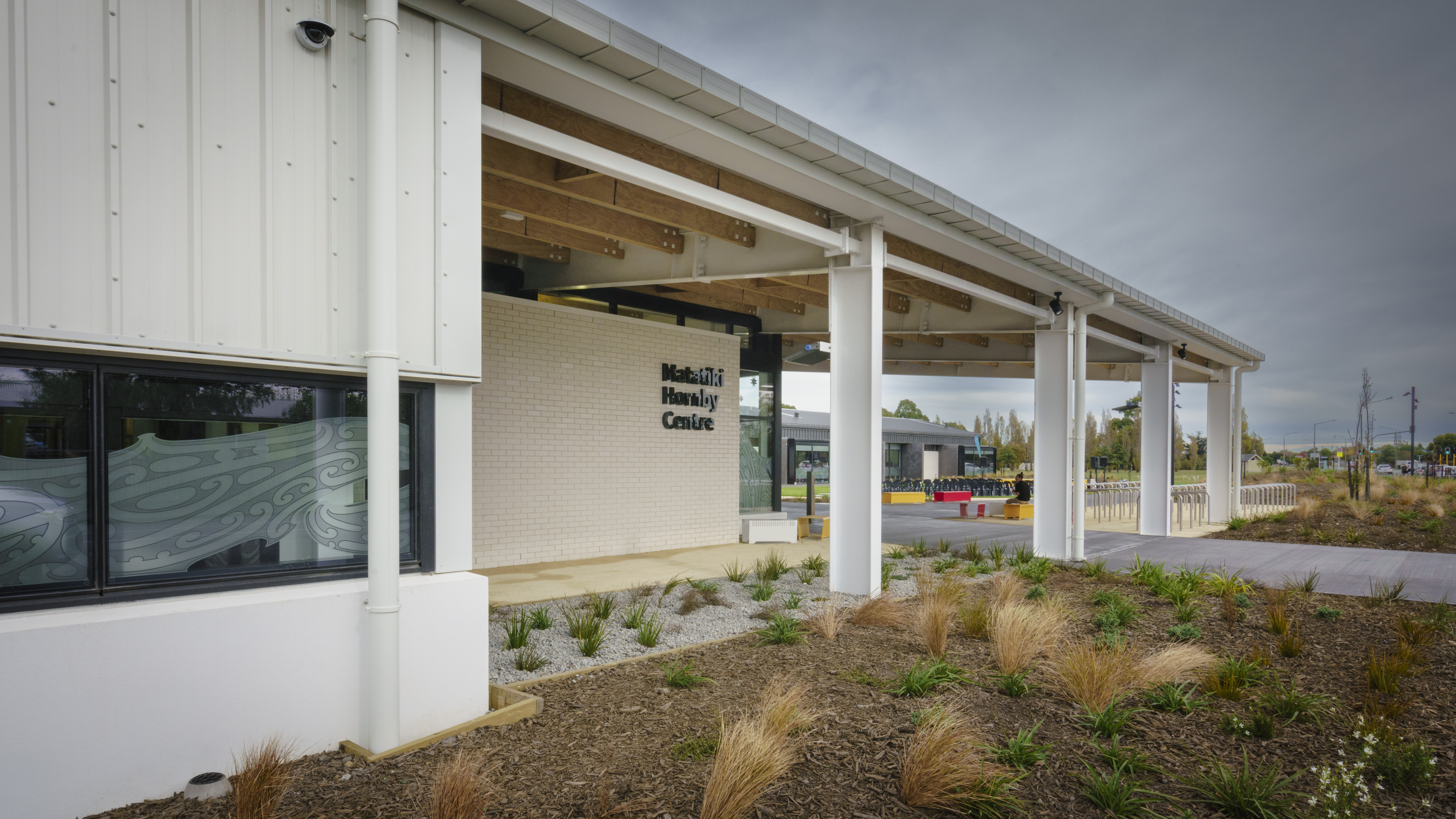 The outside of Matatiki Hornby Recreation and Sport centre. 